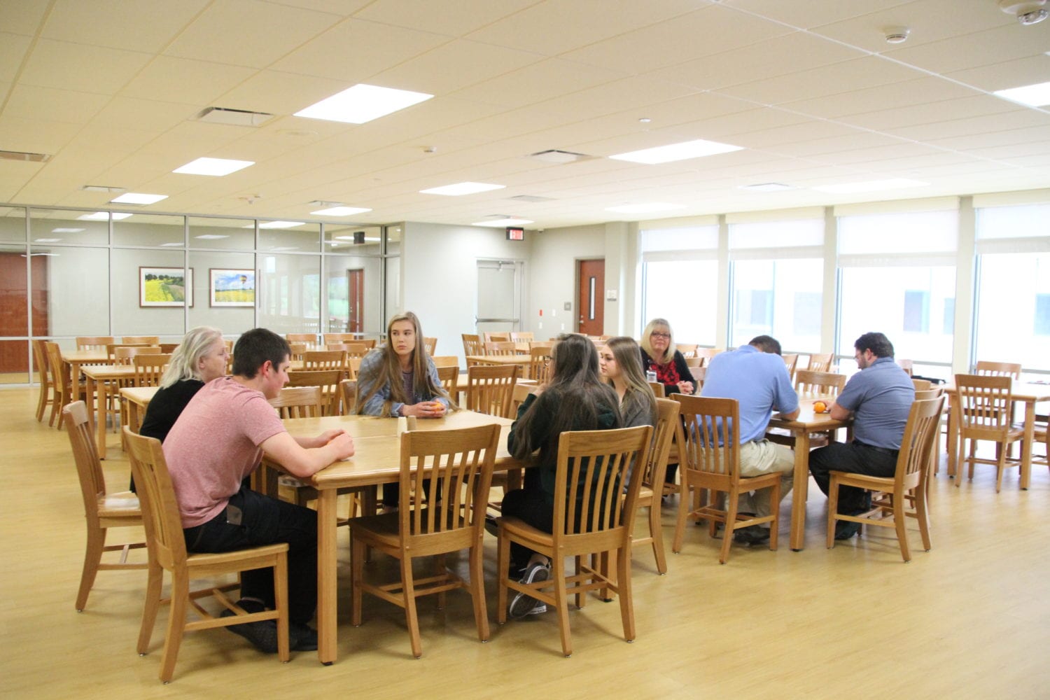 Family members gathered with their loved one in our mental health institution