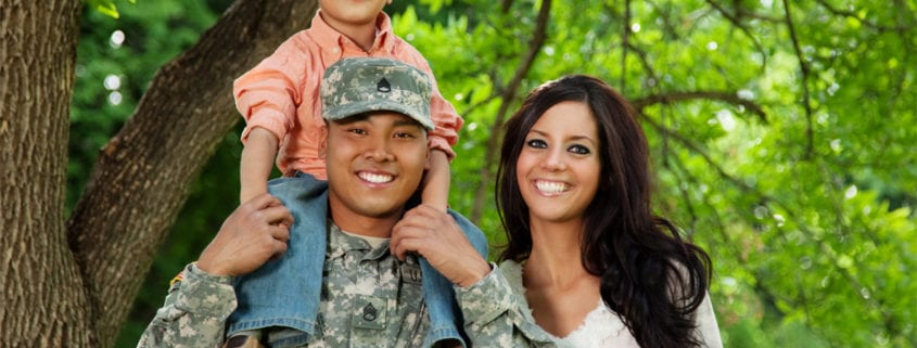 Army Family Series: Young US Soldier with Wife & Son