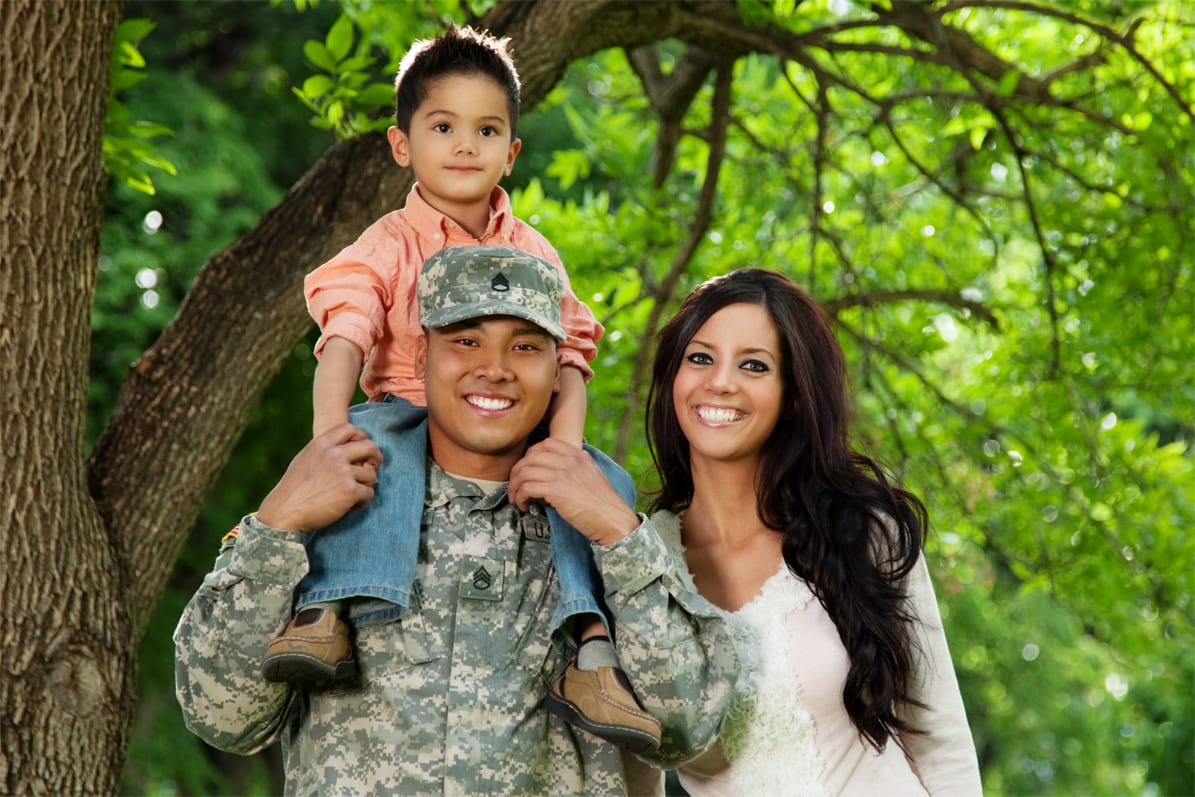 Army Family Series: Young US Soldier with Wife & Son